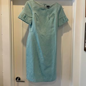 Talbots Tiffany Blue Brocade Dress NWT